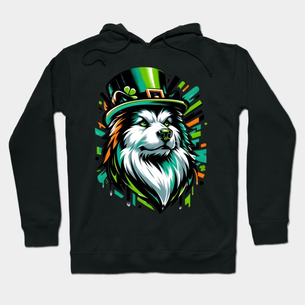 Icelandic Sheepdog Revels in Saint Patrick's Day Joy Hoodie by ArtRUs